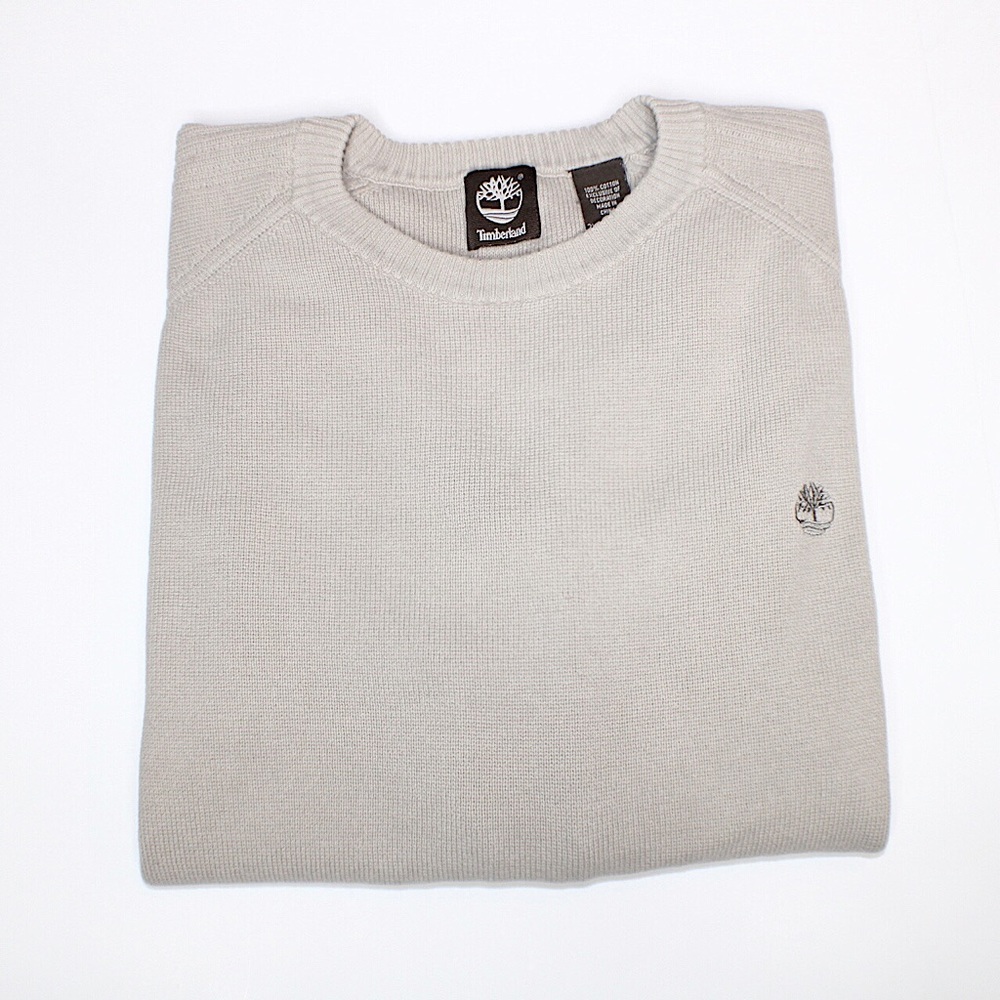 Timberland Light Gray Knit Grandpa Sweater 2XL - Picture 3 of 11